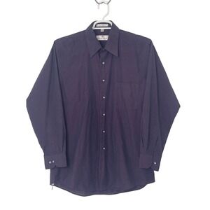 00415‎ - Etienne Aigner Mens Purple LS Dress Shirt 16 1/2-34/35 Cotton Blend